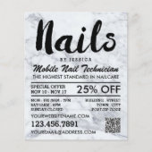 Trendy Modern Marble Nail Technicien, Nail Salon Flyer (Voorkant)
