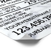 Trendy Modern Marble Nail Technicien, Nail Salon Poster (Hoek)