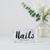 Trendy Modern Marble Nail-technicus Visitekaartje (Staand voorkant)