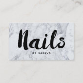 Trendy Modern Marble Nail-technicus Visitekaartje (Voorkant)