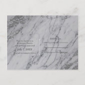 Trendy Modern Marble Silver Glam de Datum Aankondigingskaart (Achterkant)