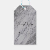 Trendy Modern Marble Silver Glam Elegant Wedding Cadeaulabel (Voorkant)