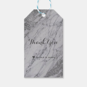 Trendy Modern Marble Silver Glam Elegant Wedding Cadeaulabel
