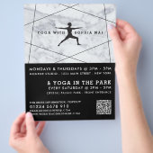 Trendy Modern Marble Yoga Class Adverteren Flyer (Hand)