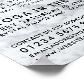 Trendy Modern Marble Yoga Class Adverteren Poster (Hoek)