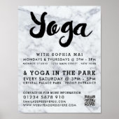 Trendy Modern Marble Yoga Class Adverteren Poster (Voorkant)
