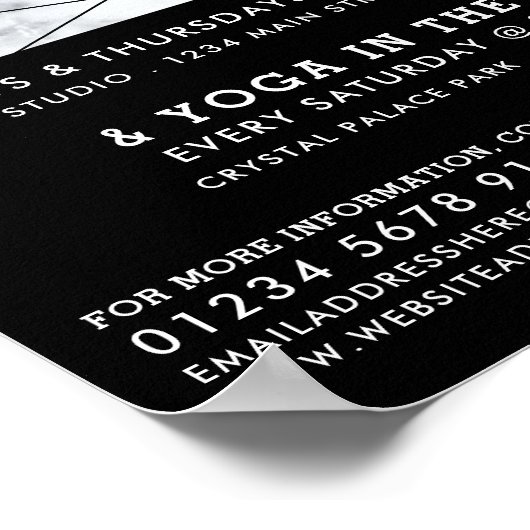 Trendy Modern Marble Yoga Class Adverteren Poster (Hoek)