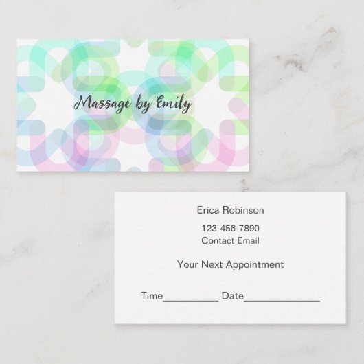 Trendy Modern Massage Appointment Business Cards  Visitekaartje (Voorkant / Achterkant)