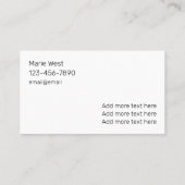 Trendy Modern Massage Services Visitekaartje (Achterkant)