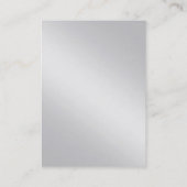 Trendy modern metallic zilver, vetgedrukt monogram visitekaartje (Achterkant)