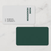 Trendy Modern Minimal Emerald Green Visitekaartje (Voorkant / Achterkant)