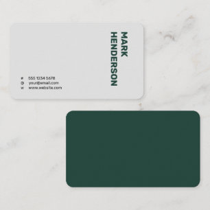 Trendy Modern Minimal Emerald Green Visitekaartje