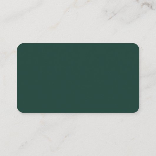 Trendy Modern Minimal Emerald Green Visitekaartje (Achterkant)