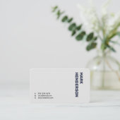 Trendy Modern Minimal Navy Blue Visitekaartje (Staand voorkant)