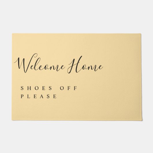 Trendy Modern Minimal Welcome Shoes Off  Deurmat (Voorkant)