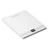 Trendy Modern Minimalist Black and White Monogram Notitieblok (Schuin)