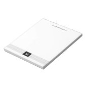 Trendy Modern Minimalist Black and White Monogram Notitieblok (Linkerzijde)