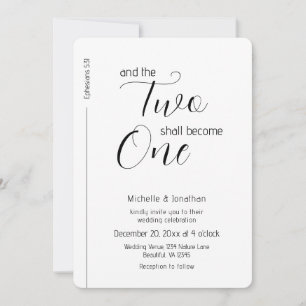 Trendy Modern Minimalist Christelijk Wedding Kaart