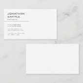 Trendy Modern Minimalist Design Elegant Plain Visitekaartje (Voorkant / Achterkant)