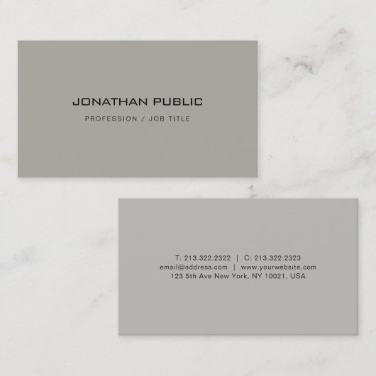 Trendy Modern Minimalist Design Elegant Sjabloon Visitekaartje (Voorkant / Achterkant)