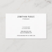 Trendy Modern Minimalist Elegant Simple Sjabloon Visitekaartje (Achterkant)