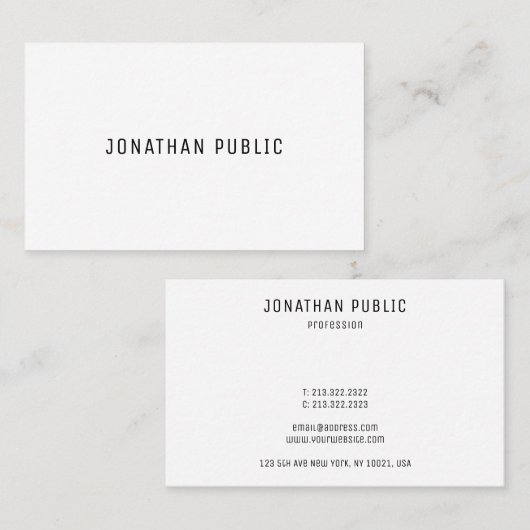 Trendy Modern Minimalist Elegant Simple Sjabloon Visitekaartje (Voorkant / Achterkant)