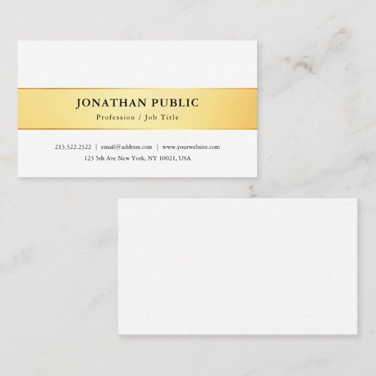 Trendy Modern Minimalist Elegant Simple Sjabloon Visitekaartje (Voorkant / Achterkant)