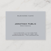 Trendy Modern Minimalist Grey Sjabloon Elegant Visitekaartje (Achterkant)