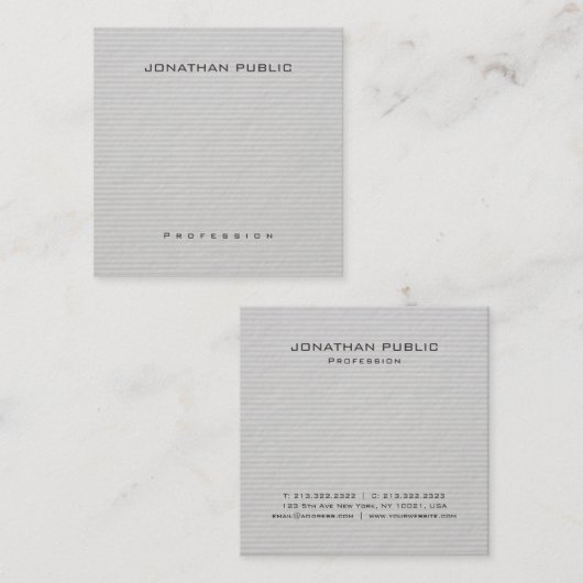 Trendy Modern Minimalist Professional Elegant Vierkante Visitekaartje (Voorkant / Achterkant)