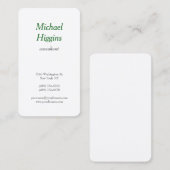 Trendy Modern Minimalist Professional Green White Visitekaartje (Voorkant / Achterkant)