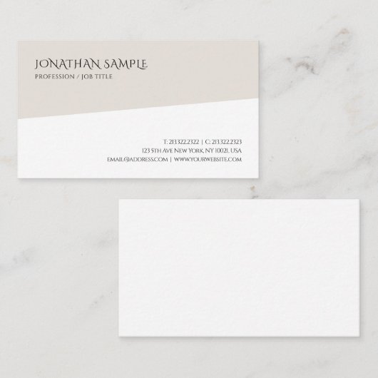 Trendy Modern Minimalist Professional Sjabloon Visitekaartje (Voorkant / Achterkant)