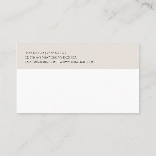 Trendy Modern Minimalist Professional Sjabloon Visitekaartje (Achterkant)