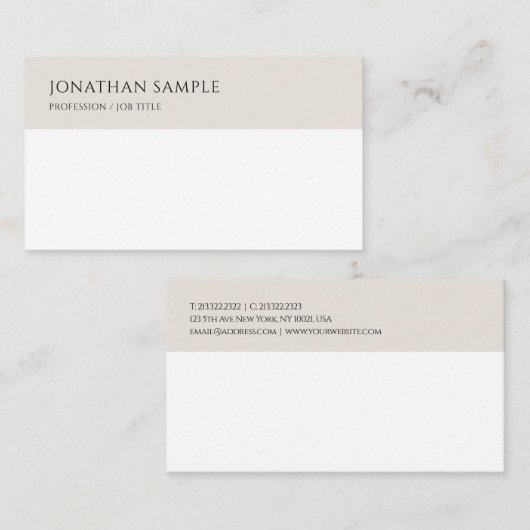 Trendy Modern Minimalist Professional Sjabloon Visitekaartje (Voorkant / Achterkant)
