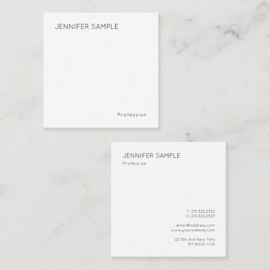 Trendy Modern Minimalist Simple Design Sjabloon Vierkante Visitekaartje (Voorkant / Achterkant)