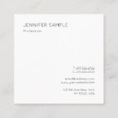 Trendy Modern Minimalist Simple Design Sjabloon Vierkante Visitekaartje (Achterkant)