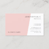 Trendy Modern Minimalist Sjabloon Blush Pink Visitekaartje (Achterkant)