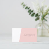Trendy Modern Minimalist Sjabloon Blush Pink Visitekaartje (Staand voorkant)