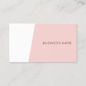 Trendy Modern Minimalist Sjabloon Blush Pink Visitekaartje (Voorkant)