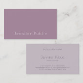 Trendy Modern Minimalist Sjabloon Elegant Paars Visitekaartje (Voorkant / Achterkant)