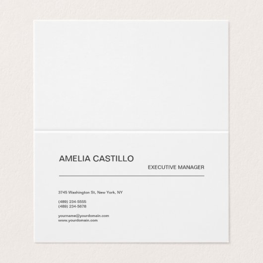 Trendy Modern Minimalist Visitekaartje (Buitenkant ongevouwen)