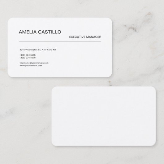 Trendy Modern Minimalist Visitekaartje (Voorkant / Achterkant)