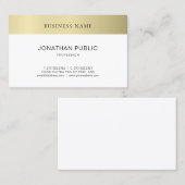 Trendy Modern Minimalistic Plain Gold Blik Elegant Visitekaartje (Voorkant / Achterkant)