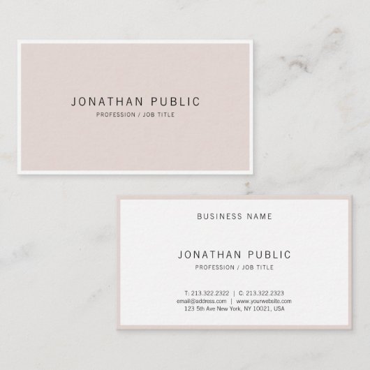 Trendy Modern Minimalistisch Elegant Eenvoudig Ont Visitekaartje (Voorkant / Achterkant)