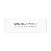 Trendy Modern Minimalistisch Elegant Plain White Etiket (Voorkant)