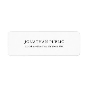 Trendy Modern Minimalistisch Elegant Plain White Etiket