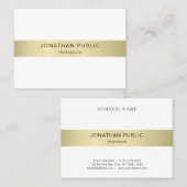 Trendy Modern Minimalistisch Goud Wit Elegant Eenv Visitekaartje (Voorkant / Achterkant)
