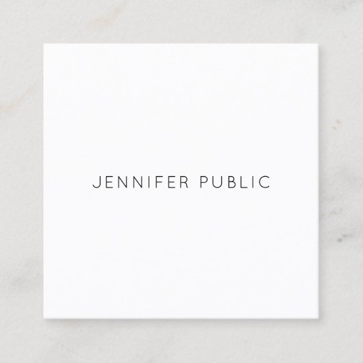Trendy Modern Minimalistisch Ontwerp Eenvoudige Sj Vierkante Visitekaartje (Voorkant)