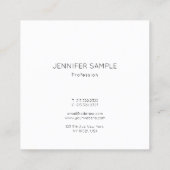 Trendy Modern Minimalistisch Ontwerp Eenvoudige Sj Vierkante Visitekaartje (Achterkant)