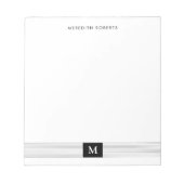 Trendy Modern Minimalistisch Zwart Witte Monogram Notitieblok (Voorkant)