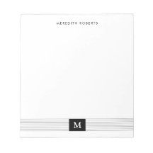 Trendy Modern Minimalistisch Zwart Witte Monogram